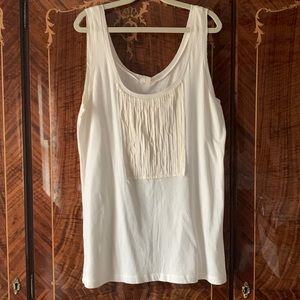 NWT J.Crew Ivory Cotton Tank with Silk Details Size Small